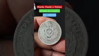 Moeda Visada e Valiosa 200 R&eacute;is 1877 Moeda Antiga do Imp&eacute;rio! #moedaantiga #moedavisada