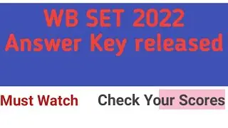 WB SET 2022 Answer Key Released