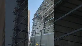 Sheeting work.Vertical purlin installation.Teen shed structure purlins #welding #shorts #fabrication