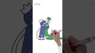 Drawing Blue and Green Rainbow friends #howtodraw #drawing #drawmee #rainbowfriends #shorts