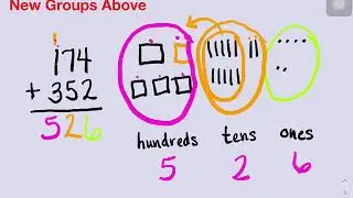 3-Digit Addition Strategies - Show All Totals, New Groups Below, and New Groups Above