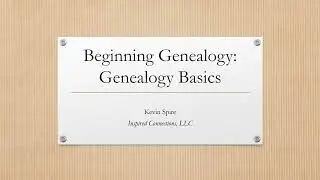 Beginning Genealogy Session 03