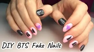 Как сделать ногти bts из бумаги||дизайн ногтей bts||дизайн ногтей bts дома||bts||ногти||Саджал Малик