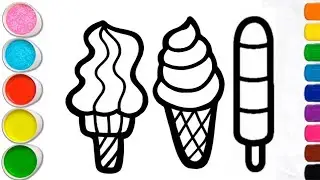 Ice Cream Drawing🍦| Ice cream cone drawing Oddly Satisfying Colouring