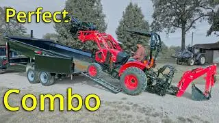 Will It Fit? Squeezing a Tractor + Backhoe into Our Dump Trailer!