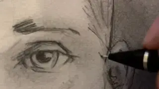 How I draw a face portrait with mechanical pencil and no eraser. #asmr #sketching #nf