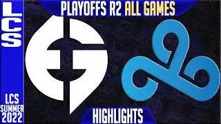 EG vs C9 Highlights ALL GAMES | LCS Playoffs Summer 2022 Round 2 Upper   | Evil Geniuses vs Cloud9