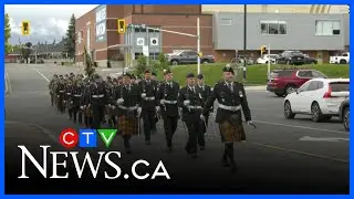 Sudbury's Irish Regiment marches across the city