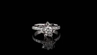 Lotus Engagement Ring Flower Engagement Ring