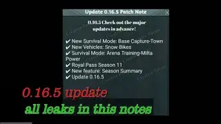 Pubg Mobile |0.16.5 Update Patch Notes and 0.16.5 | Update & Release Date 0.16.5 new snowbike