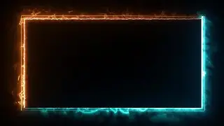 Glowing frame black screen | Neon light border | Frame template video background