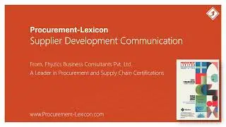 Supplier Development Communication from Procurement Lexicon