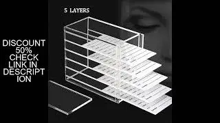 False Eyelash Extensions Storage Box 5 Layers Acrylic Pallet Lash Organizer Holder Display Stand Mak
