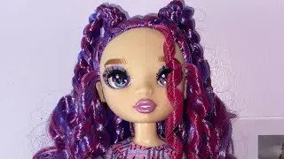 Rainbow High Emi Vanada doll hair RESTYLE 💜💖🖤😘