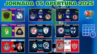 Horarios y canales para ver la Jornada 15 Liga MX 2025
