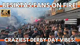 Istanbul Beşiktaş Fans Crazy Celebrations Before Derby vs Galatasaray | 4K Walking Tour 2025