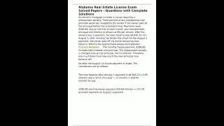 Alabama Real Estate License Exam Solved Papers  Questions with Complete Solutions