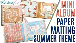 NEW DESIGN Mini Album PAPER MATTING Video, Scrapbook Mini Album Tutorial, Summer Mini Album Pages
