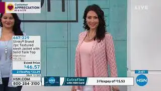Slinky Brand 2pc Textured Mesh Jacket with Solid Tank Top
