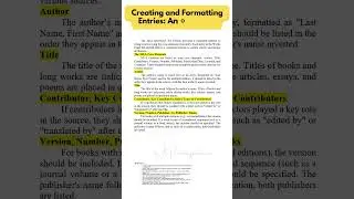 Creating and Formatting Entries |Research Methodology| Instant Essay for Exam success|-drrajalakshmi