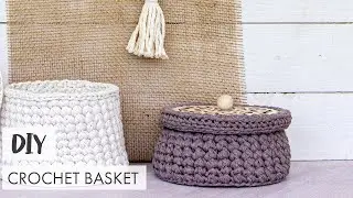 DIY Cestini con basi mandala | Baskets with mandala crochet bases |  Körbe mit Häkelbasis Mandala