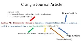 Citing a Journal Article | Vancouver Reference Style | Medical Education