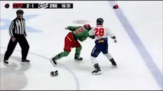 Connor Caponi Hits Griffin Luce - Connor Caponi vs Matt Boudens EIHL fight 3-1-25