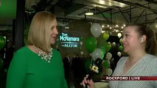 Supporters react to Mayor Tom McNamara re-elected at Election Night watch party