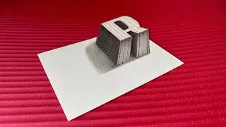 🙀 How to draw 3D Letters | 3D drawing letter R | 3D illusion Art #3d  #3dart #drawing #ytviral