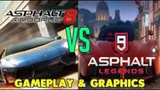 Asphalt 9 vs Asphalt 8 Side by Side Gameplay Comparison | Comparison Video | ENTER