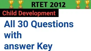 RTET 2012 Psychology all 30 Questions Solutions ।। rtet 2012 old paper Solutions  By Suman Ma'am