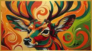 Deer - Modern Abstract Art / 4K / Screensaver / Wallpaper / TV Art / Frame Art