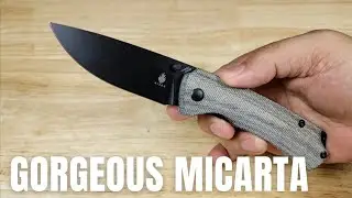 THE BEST BUDGET EDC KNIFE WITH CANVAS MICARTA SCALES KIZER T1 AMAZON KNIFE REVIEW