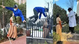 The old man suddenly became as agile as Jackie Chan.