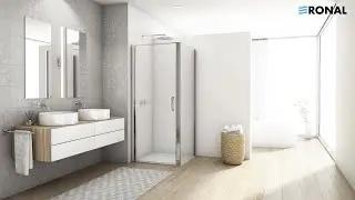 RONAL - D22T1 + D22F1 Pivot door with fix panel 90° installation video