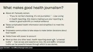 Health Journalism Hacks: Why Health Reporting Matters