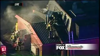Honey Pit Smokehouse early morning fire