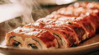 Omelettrolle mit Käse & Pilzen – Schnell & Einfach