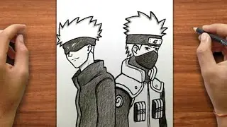 Gojo Satoru vs Kakashi Hatake Drawing ✍️ | Easy Anime Drawing Step by Step for Beginners
