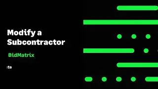 Sage BidMatrix - Modify a Subcontractor