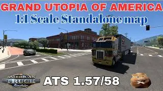 ATS 1.58 Public Beta  GRAND UTOPIA OF AMERICA. A fictional archipelago 1:1 scale standalone map.