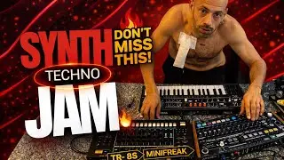 [Synth Jam] Driving Peak-Time Techno &ndash; MiniFreak, DrumBrute & TR-8S Live Performance (134 BPM) 