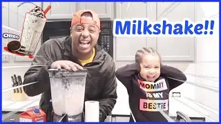 MAKING OREO COOKIE MILKSHAKES WITH DADDY ! | Sasa Squad