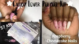 Raspberry Cheesecake Nails! 7 Dollar Candy Lover Polygel Kit!