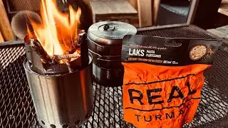 Cooking Real Turmat freeze-dried food on Solostove