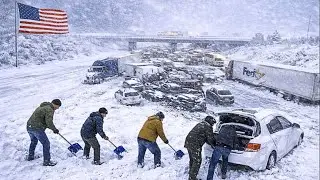 New Year Chaos in Minnesota! Whiteout Blizzard Traps Drivers, Massive I-35 Pileups Across Midwest