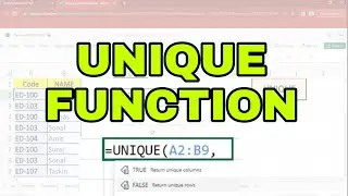 UNIQUE Function in Excel