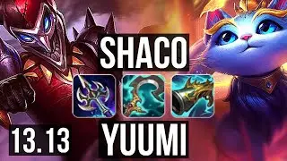 SHACO & Miss Fortune vs YUUMI & Nilah (SUP) | 8/0/15, 2.6M mastery, Legendary | KR Master | 13.13