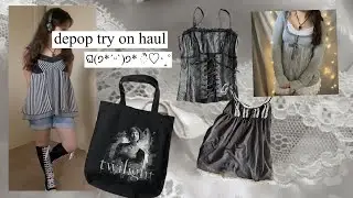 depop online thrift haul + try on (alt grunge coquette emo misa amane nana y2k dolly twilight) ♡