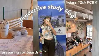 productive study vlog🧋| preparing for boards class 12th!